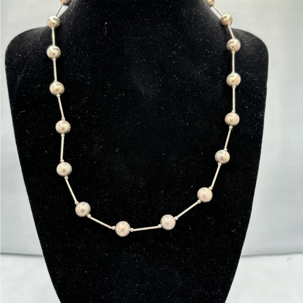 Navajo Silver Beaded Necklace